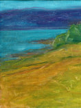 Load image into Gallery viewer, Vintage Art Room Original Colorful Coastal Scene Oil Painting
