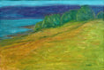 Load image into Gallery viewer, Vintage Art Room Original Colorful Coastal Scene Oil Painting
