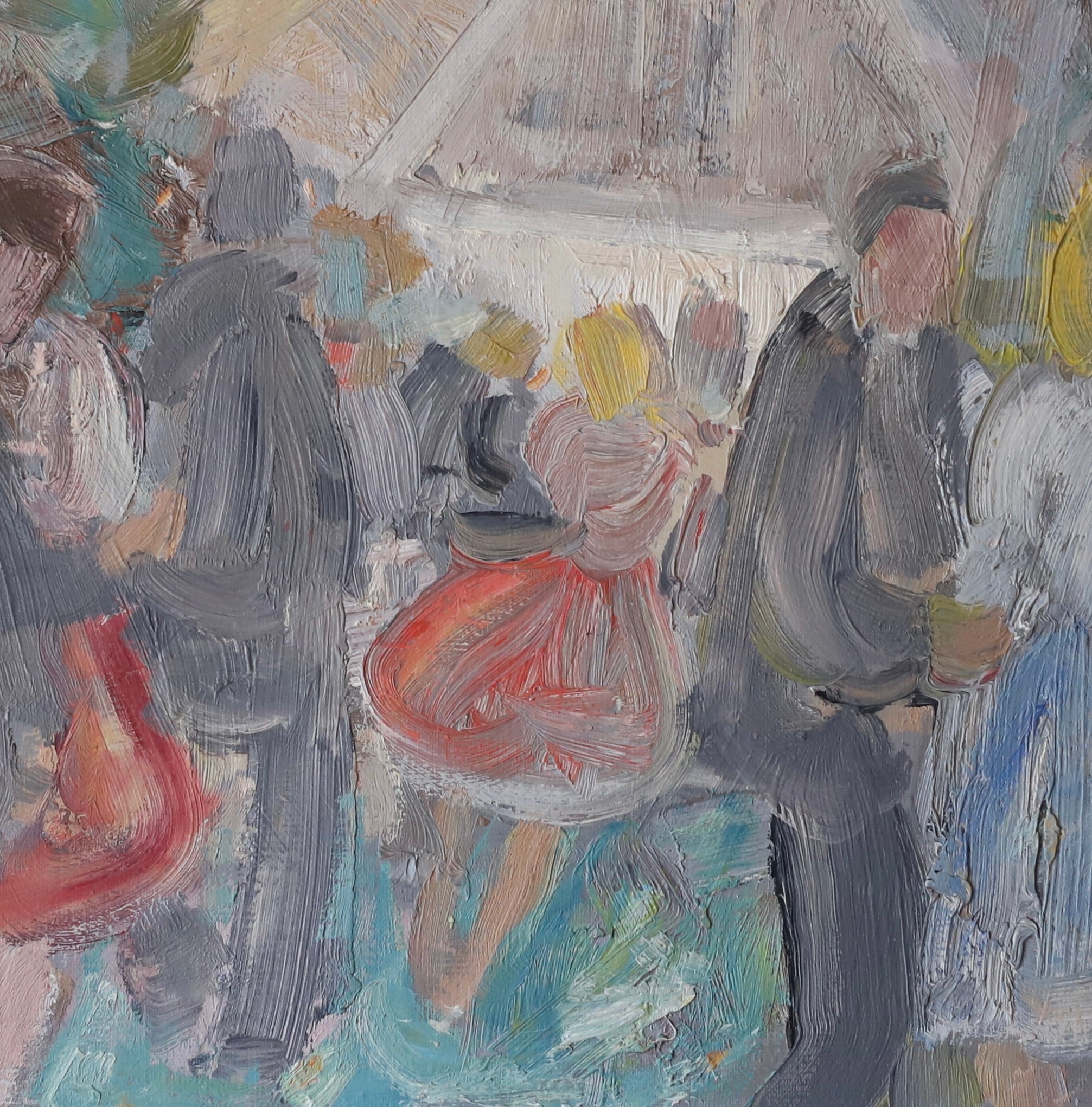 Vintage Art Room Mid Century Original Oil Painting from Sweden