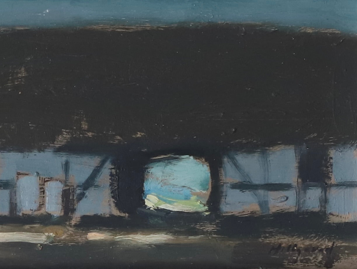 Original Vintage Mid Century Farmhouse Oil Painting Sweden