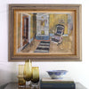 Vintage Art Room Original Interior Oil Painting from Sweden 1949