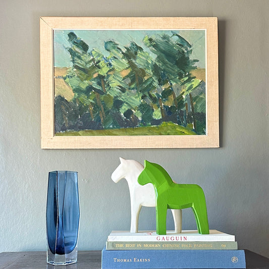 Vintage Landscape Oil Painting by T Nilsson from Sweden