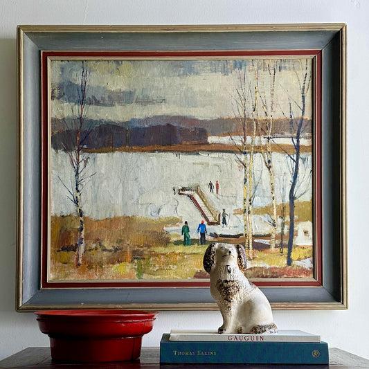Mid Century Original Oil Painting From Sweden By G Sandberg