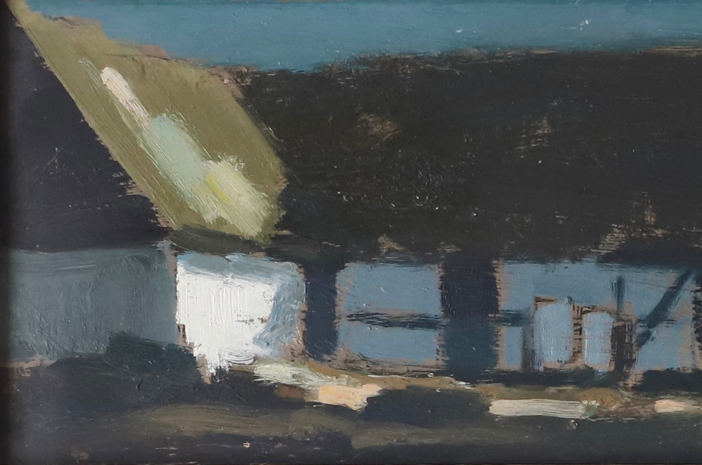 Original Vintage Mid Century Farmhouse Oil Painting Sweden