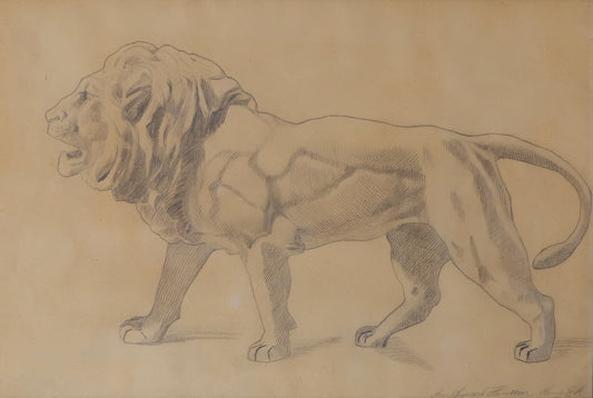 Art School Drawing of Lion Sculpture From Sweden