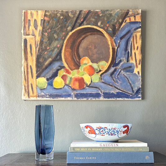 Vintage Mid Century Still Life Oil Painting from Sweden