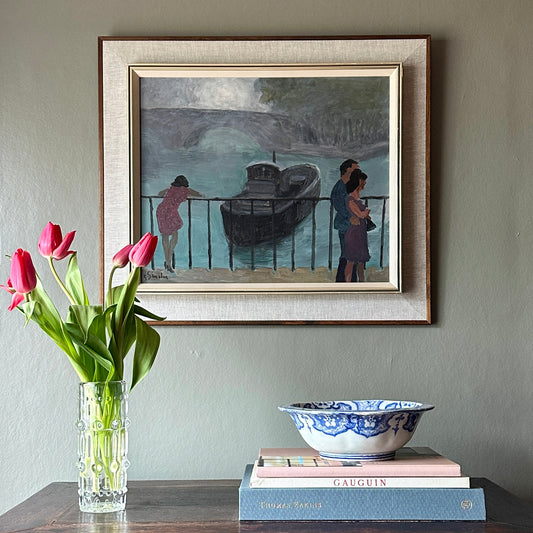 Vintage Art Room Mid Century Original Oil Painting By GS Malm from Sweden