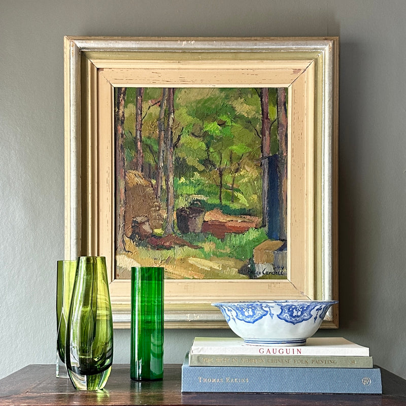 Mid Century Vintage Oil Painting From Sweden By H Cardell 1944