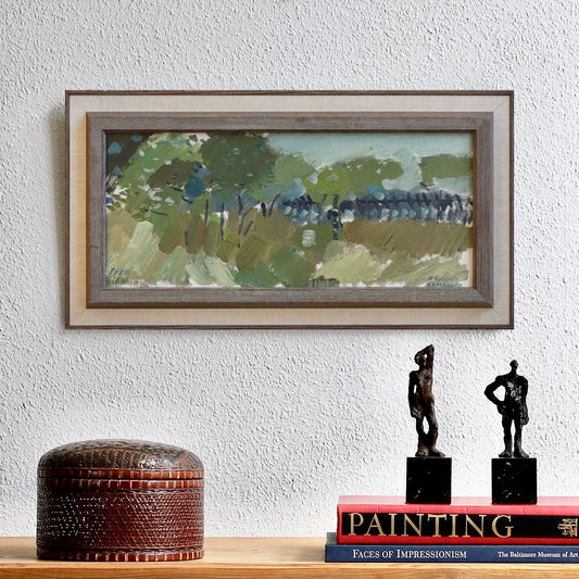 Mid Century Original Oil Painting Vintage Art Room from Sweden