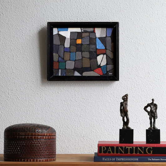 Mid Century Vintage Abstract Painting From Sweden