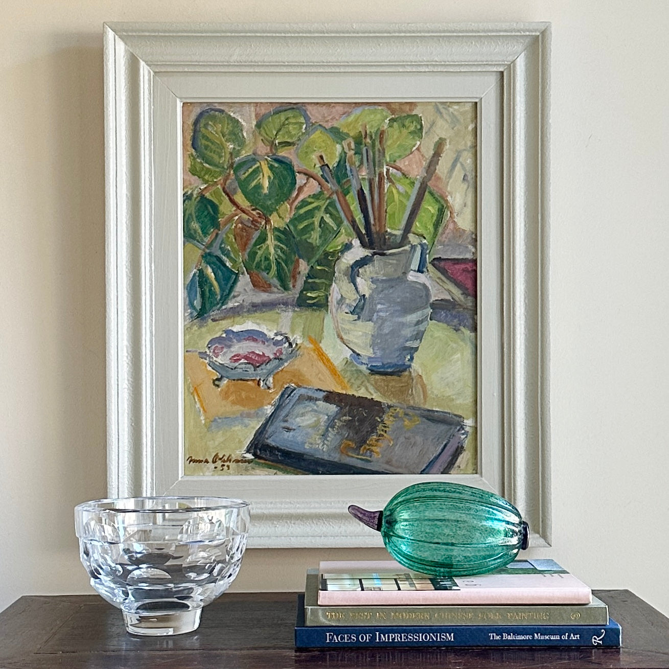 Swedish Vintage Art Still Life Oil Painting