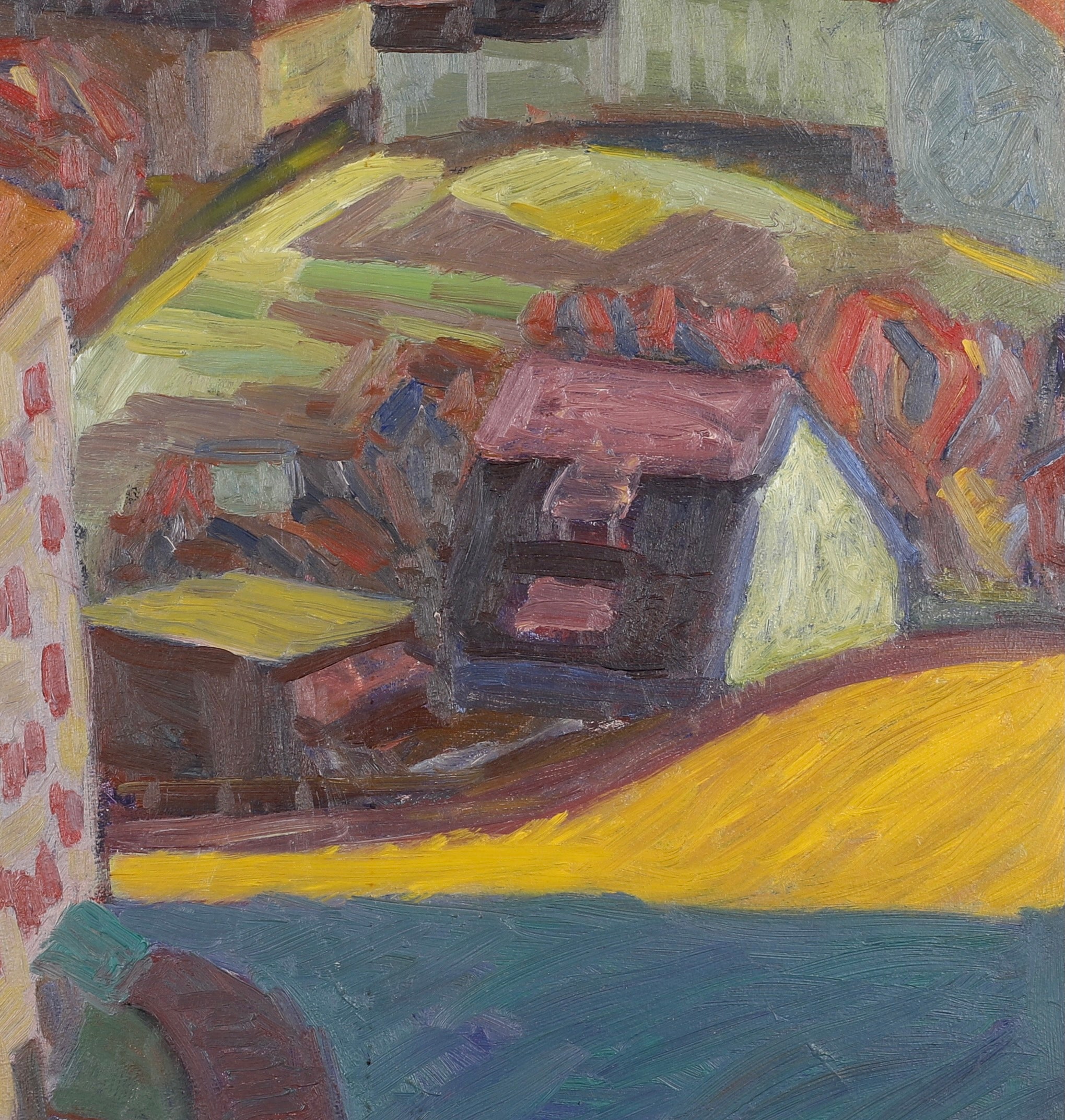 Mid Century Vintage Oil Painting By P Thorlin Sweden
