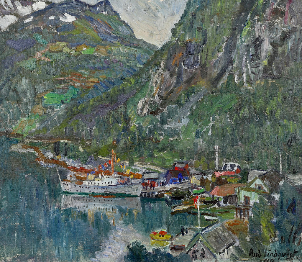 Mid Century Original Oil Painting From Sweden by R Lindquist