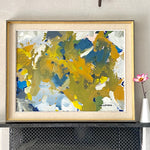 Mid Century Abstract Oil Painting From Sweden by J Olofsson
