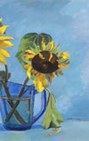 Vintage Art Room Oil Painting Of Sunflowers Sweden