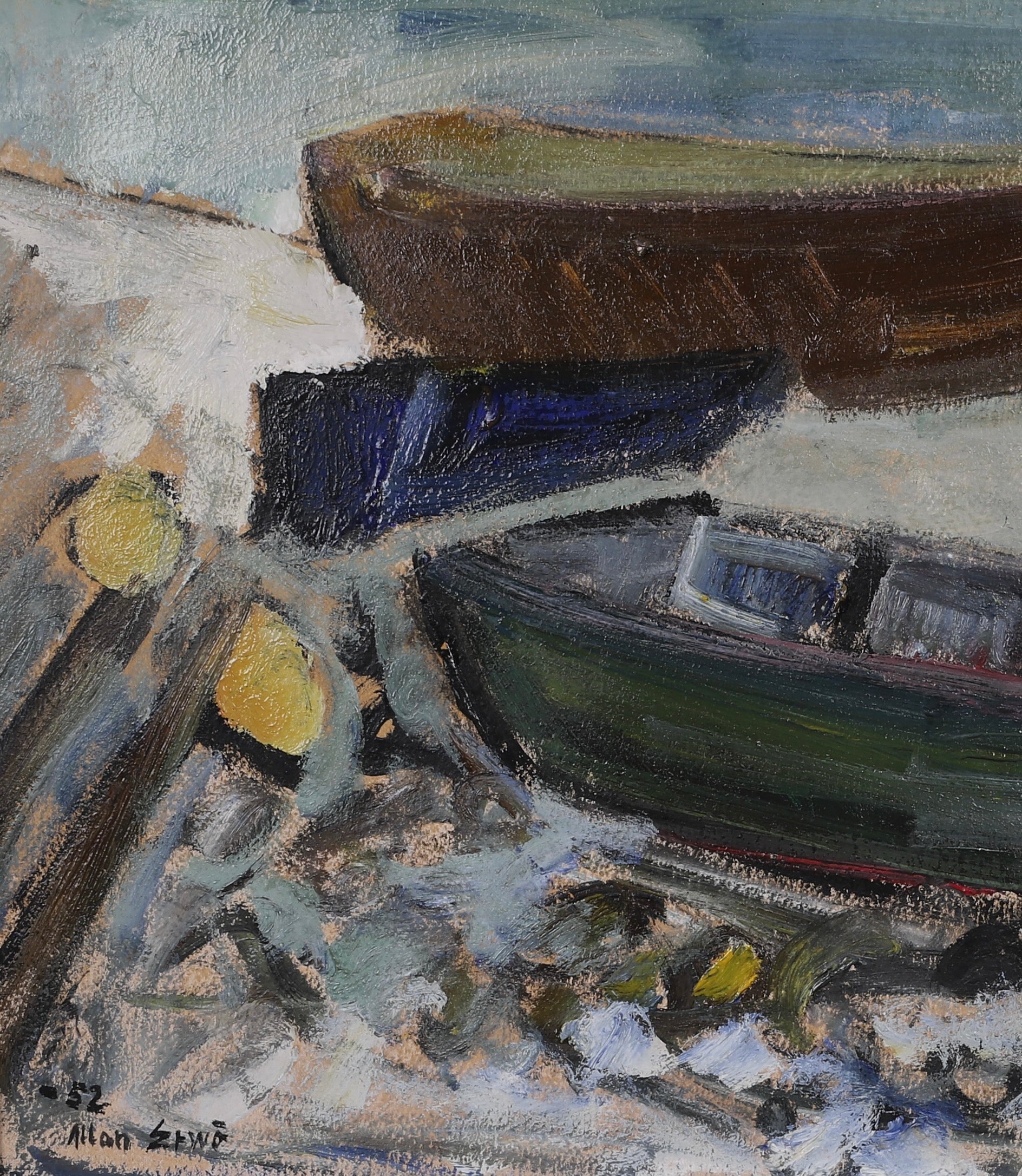 Mid Century Seascape Oil Painting By A Erwö Sweden 1952