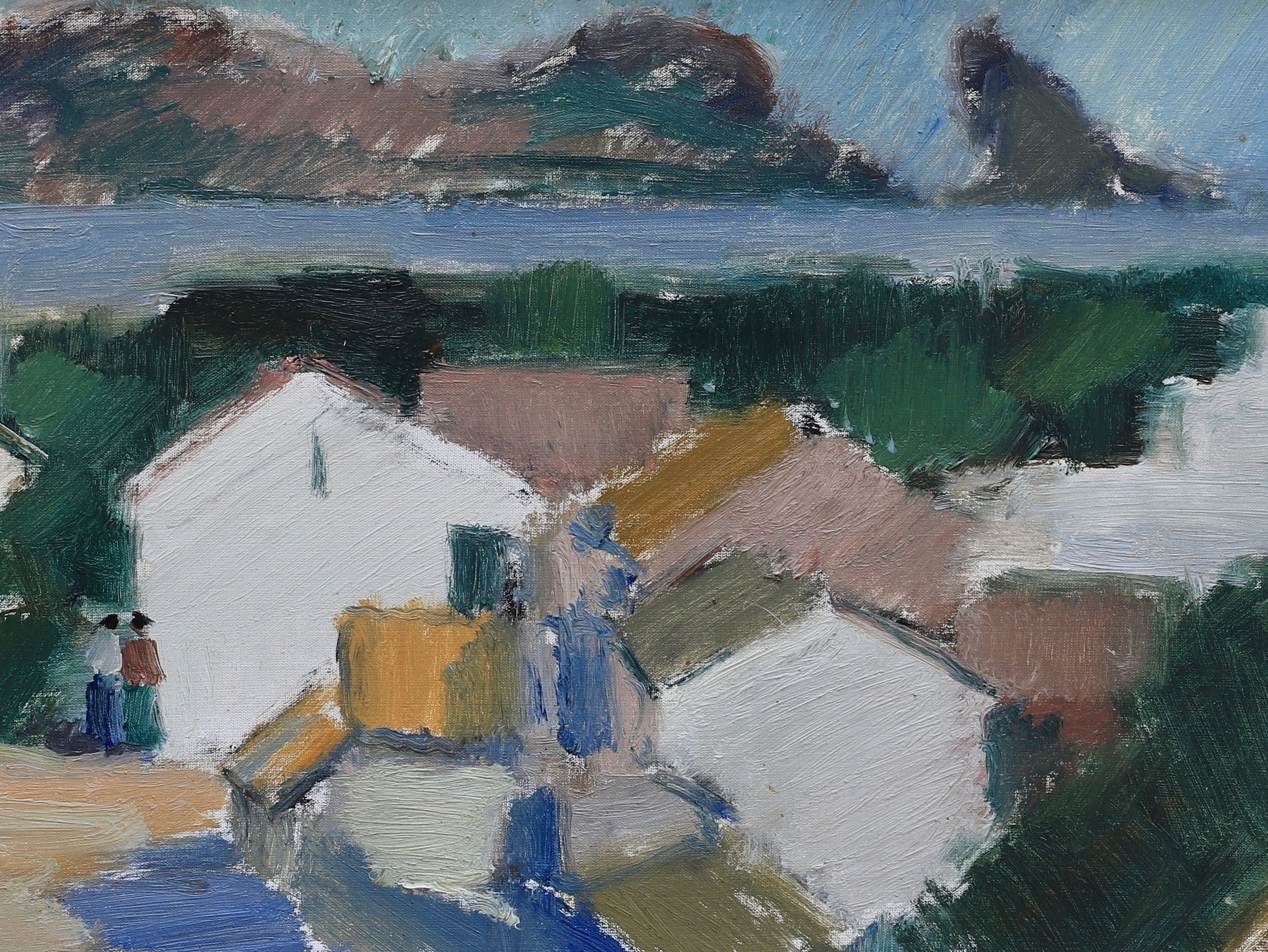 Large Mid Century Original Seascape Oil Painting From Sweden By Helge Cardell