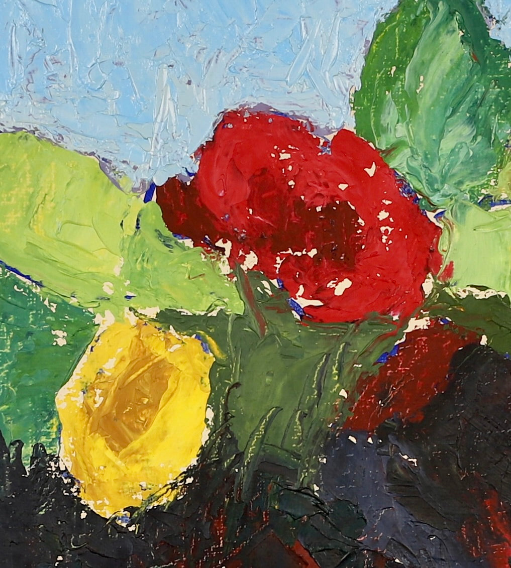Vintage Swedish Art Still Life Oil Painting by G Paulson