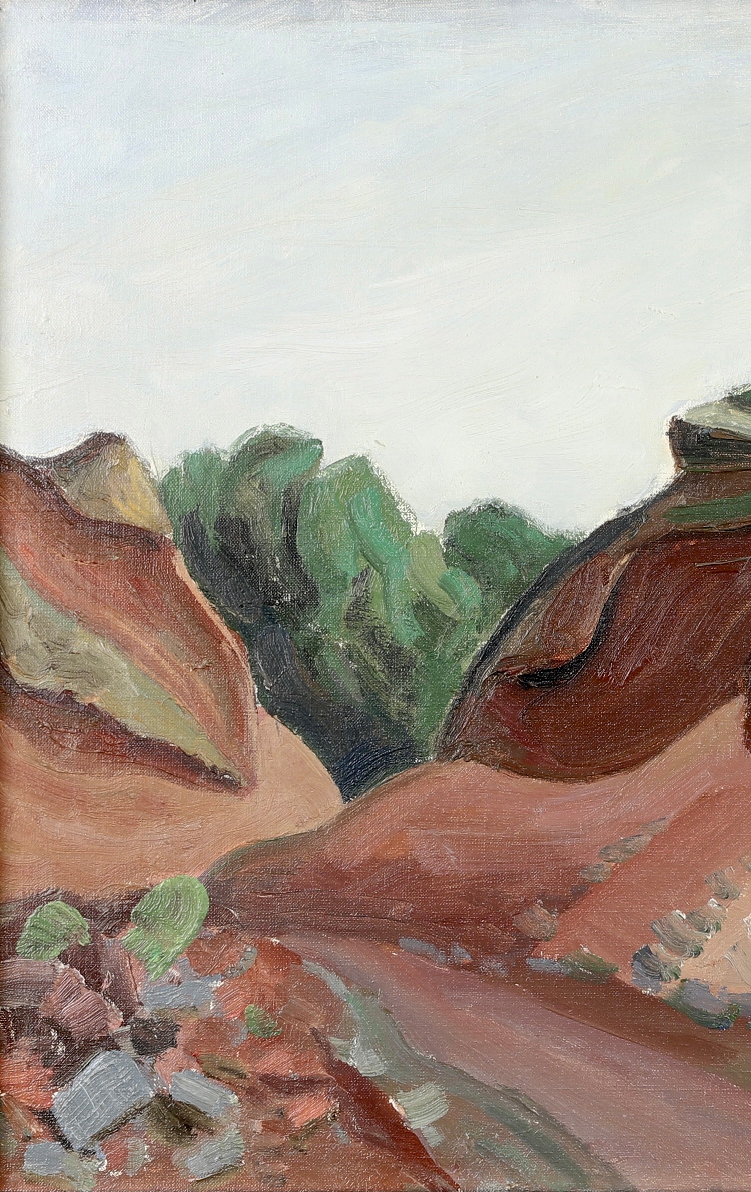 Mid Century Original Landscape Oil Painting From Sweden By A Krüger
