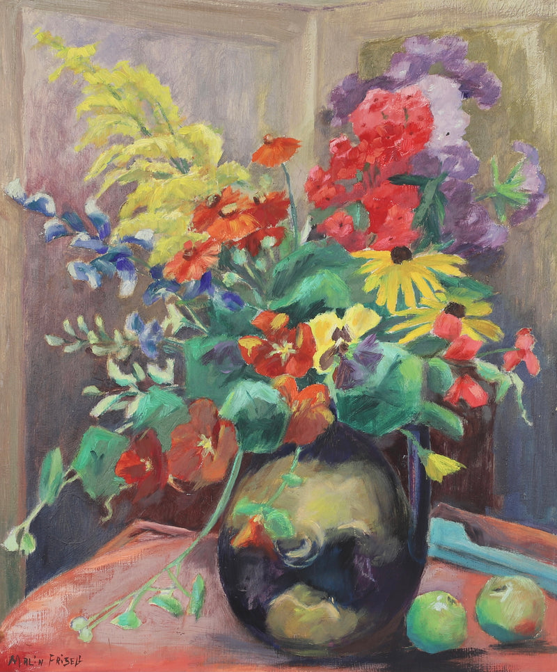 Original Still Life Oil Painting From Sweden By M Frisell