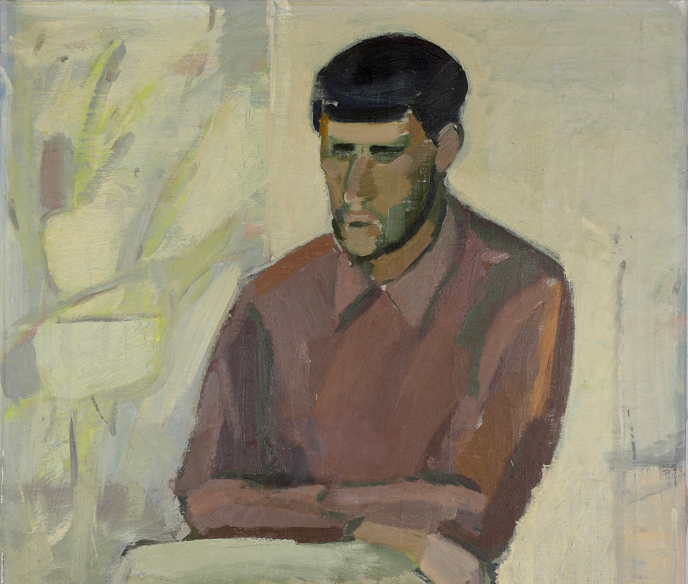 Vintage Portrait Oil Painting by T Nilsson from Sweden