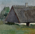 Load image into Gallery viewer, Vintage Mid Century Coastal Oil Painting of Seaside House From Sweden

