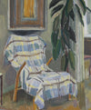 Mid Century Interior Oil Painting by I Jerkeman From Sweden