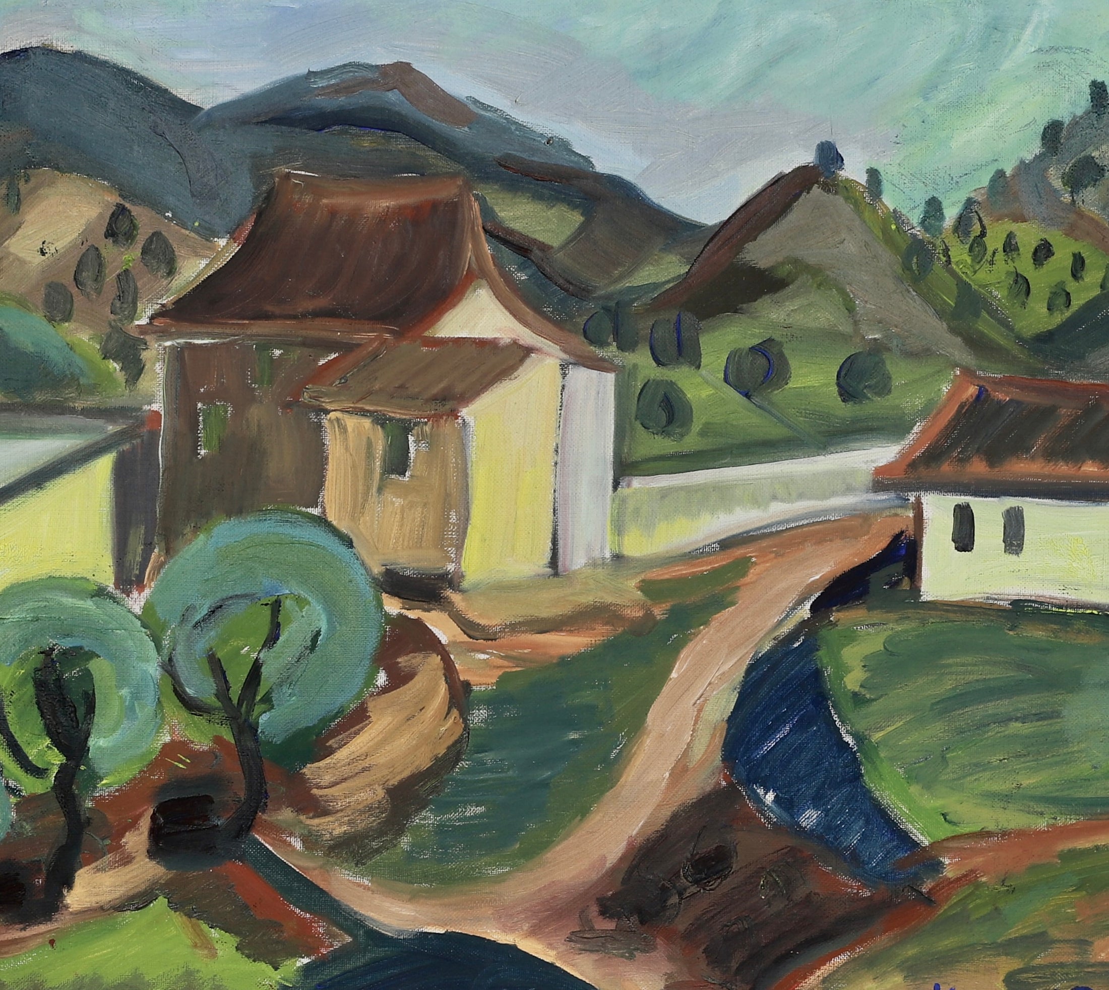Vintage Art Original Landscape Oil Painting From Sweden