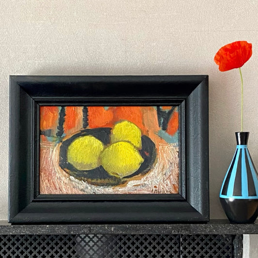 Vintage Mid Century Still Life Oil Painting By I Morsing Sweden