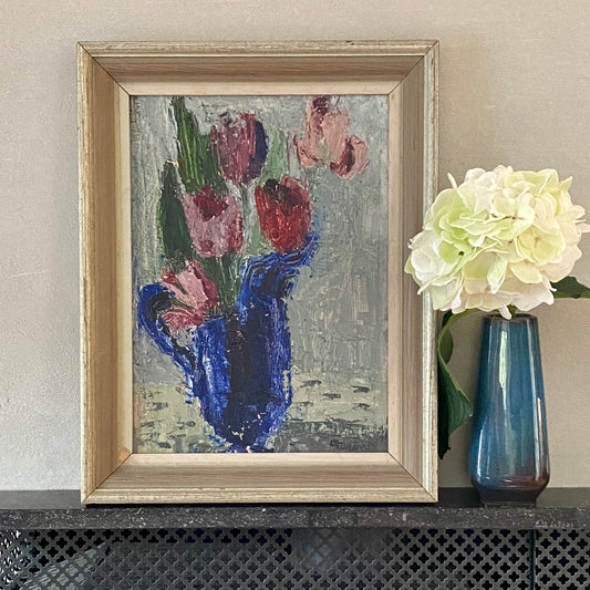 Mid Century Vintage Oil Painting From Sweden by Greta Turén 1954
