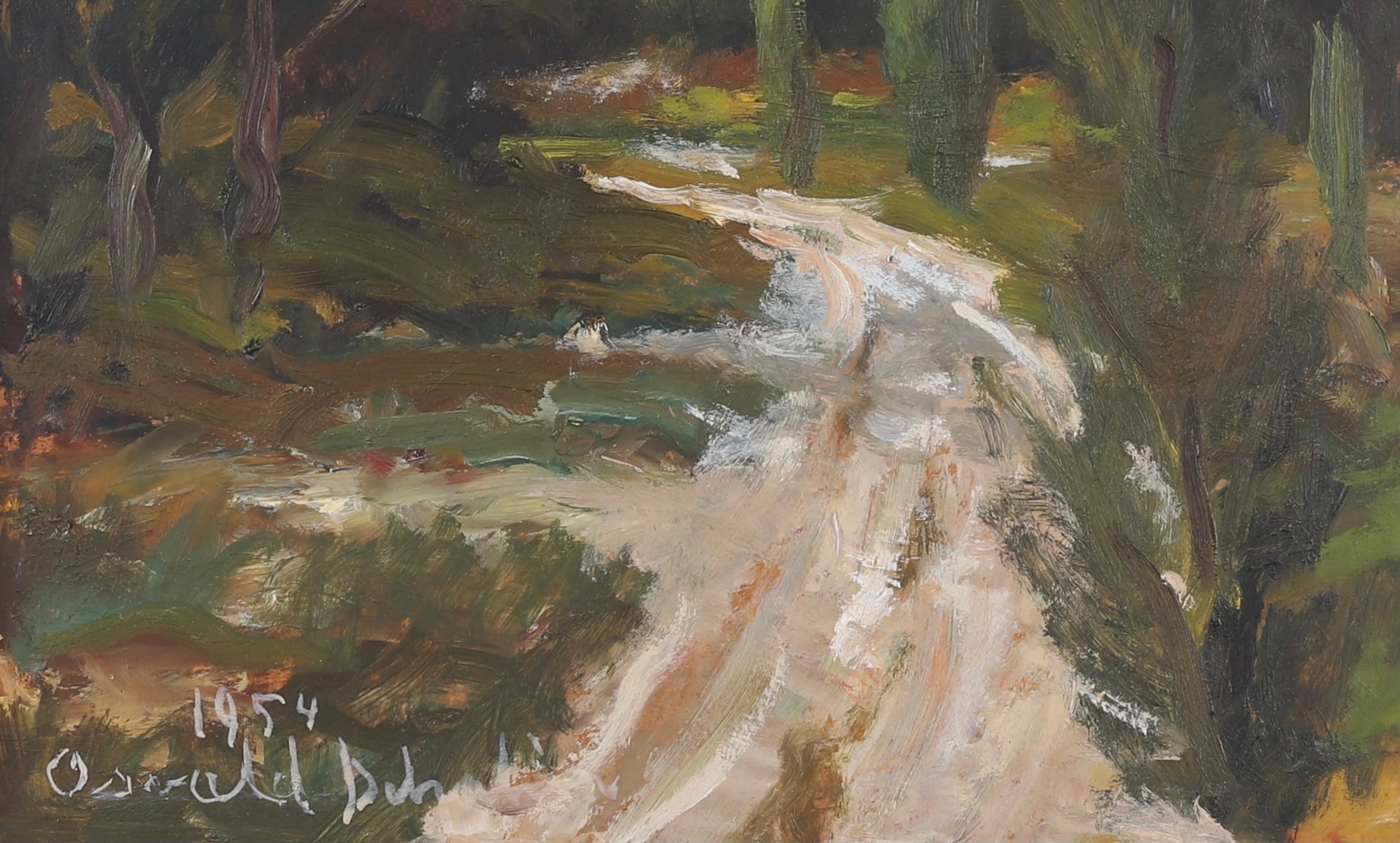 Mid Century Original Landscape Oil Painting From Sweden By O Schalin