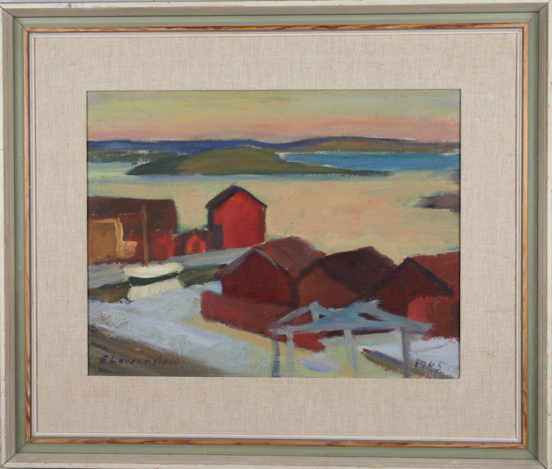 Original Oil Painting Vintage Mid Century From Sweden By E Lowenstein