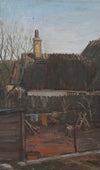 Antique Cityscape Oil Painting by A Larsen from Sweden