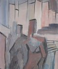Load image into Gallery viewer, Vintage Mid Century Figurative Oil Painting From Sweden
