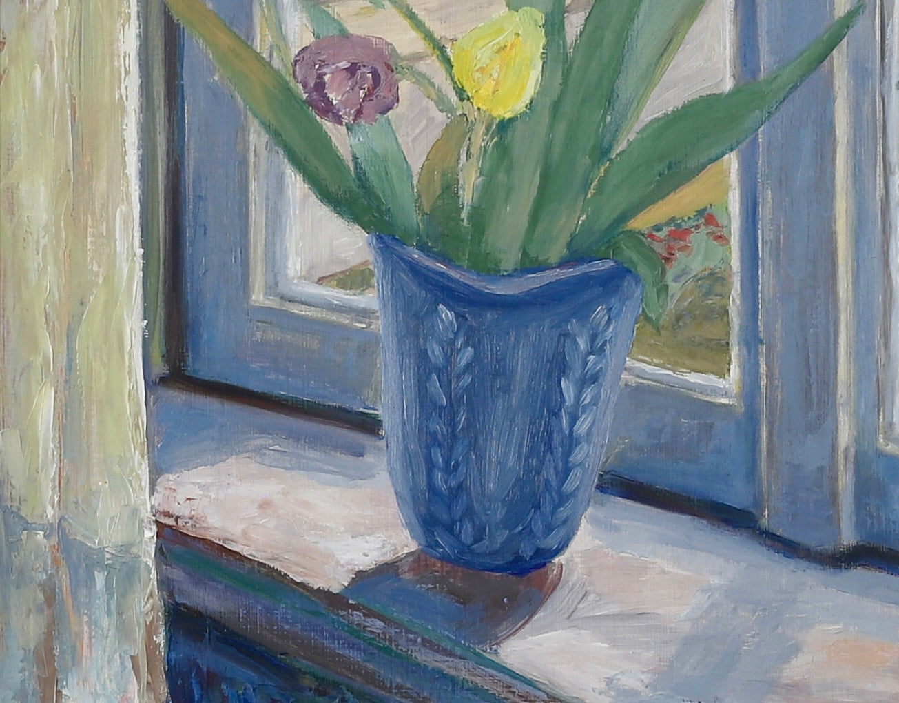 Vintage Art Still Life Mid Century Oil Painting From Sweden