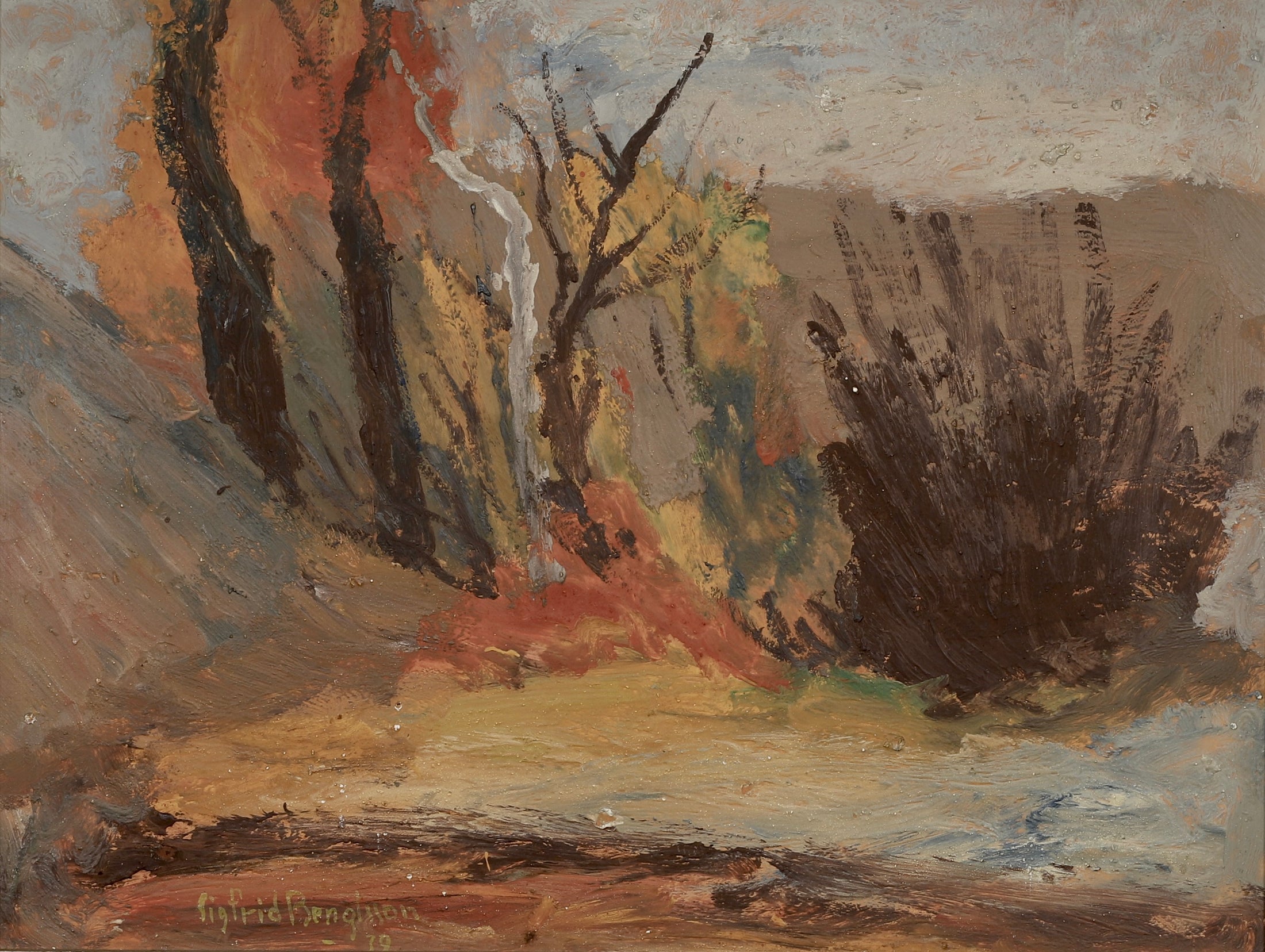 Vintage Art Room Mid Century Oil Painting From Sweden