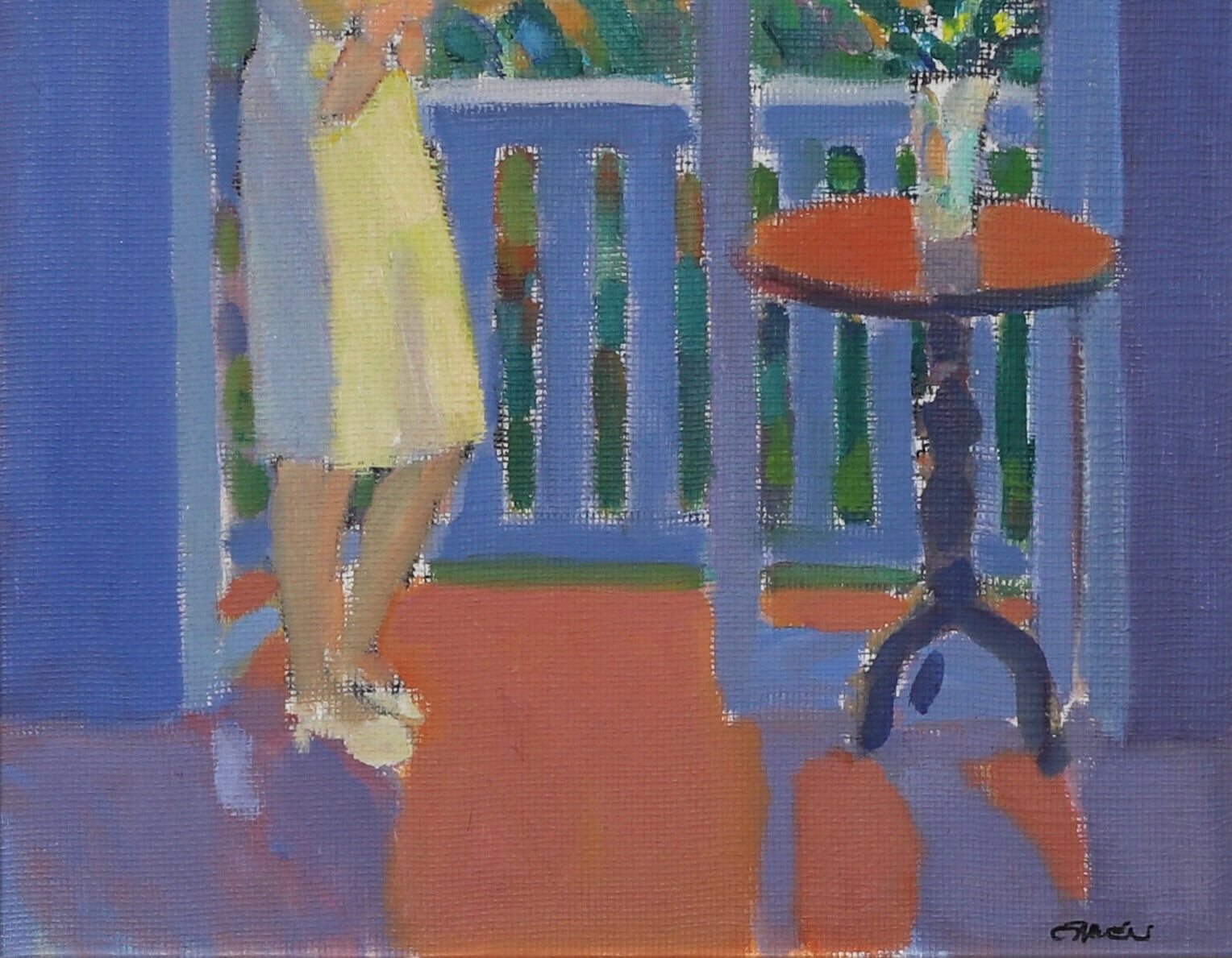 Mid Century Original Oil Painting From Sweden By E Elfwen