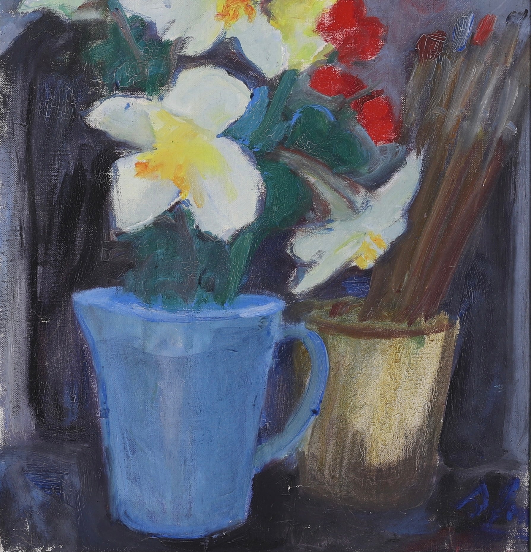 Original Vintage Still Life Oil Painting from Sweden