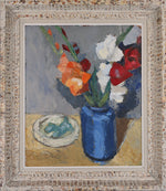 Mid Century Original Still Life Oil Painting From Sweden 1952