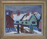 Vintage Art Room Original Landscape Oil Painting by Ingegerd Linder Sweden