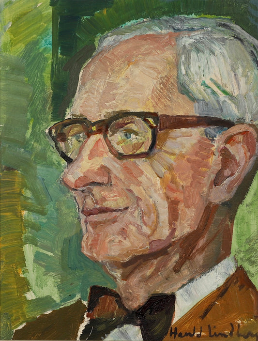 Original Vintage Portrait Oil Painting From Sweden by H Lindberg