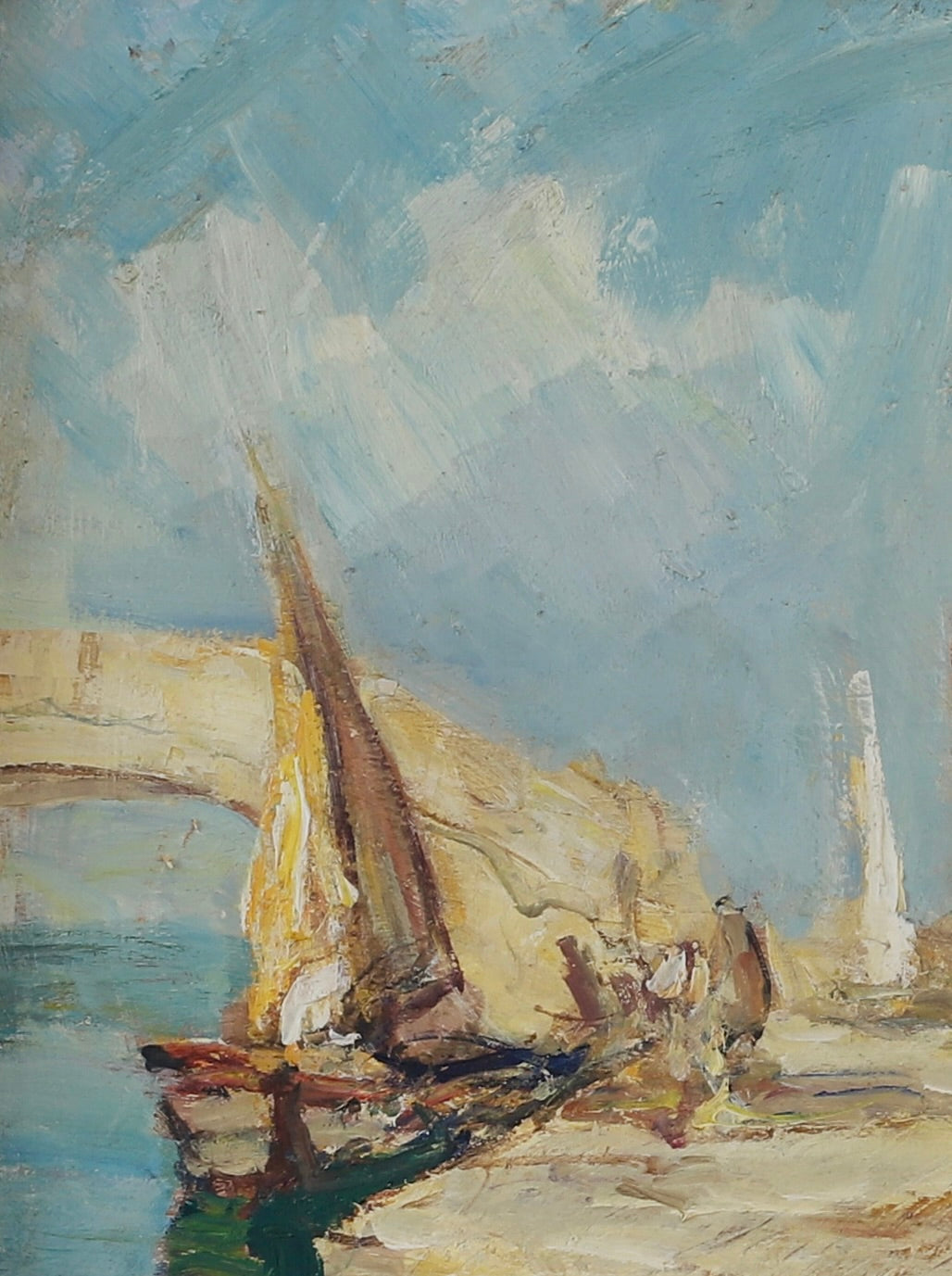Mid Century Original Oil Painting From Sweden by K Norman