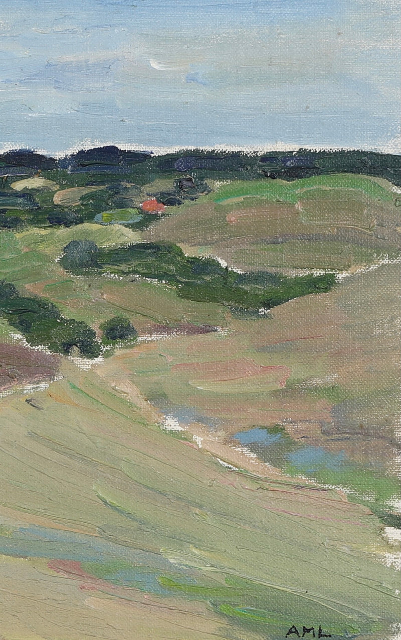 Vintage Original Landscape Oil Painting By AML Sweden
