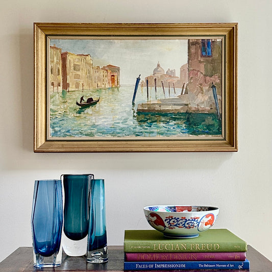 Mid Century Original Oil Painting From Sweden by K Norman