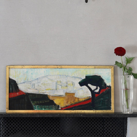 Vintage Art Original Landscape Oil Painting From Sweden by S Kjellin