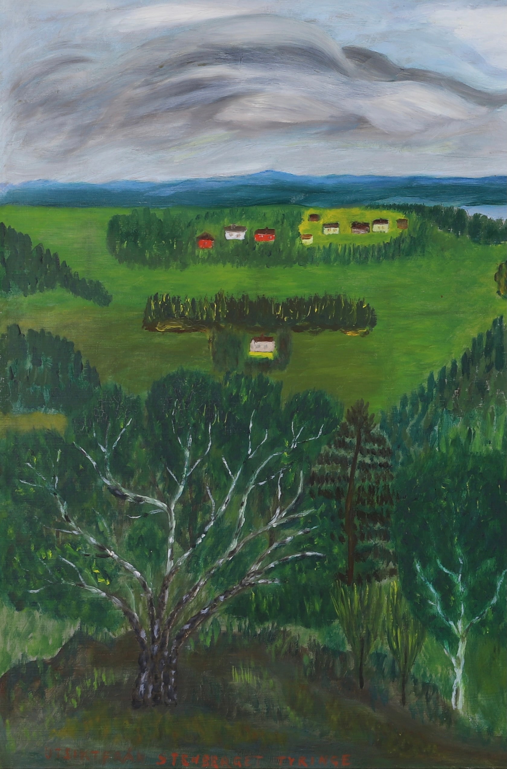 Colorful Original Vintage Mid Century Oil Painting From Sweden