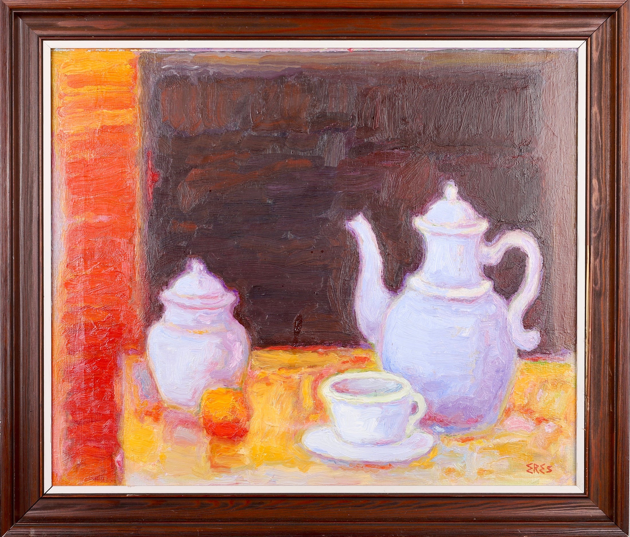 Striking Mid Century Still Life Oil Painting A Eres Sweden