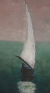 Mid Century Original Sailboat Oil Painting From Sweden