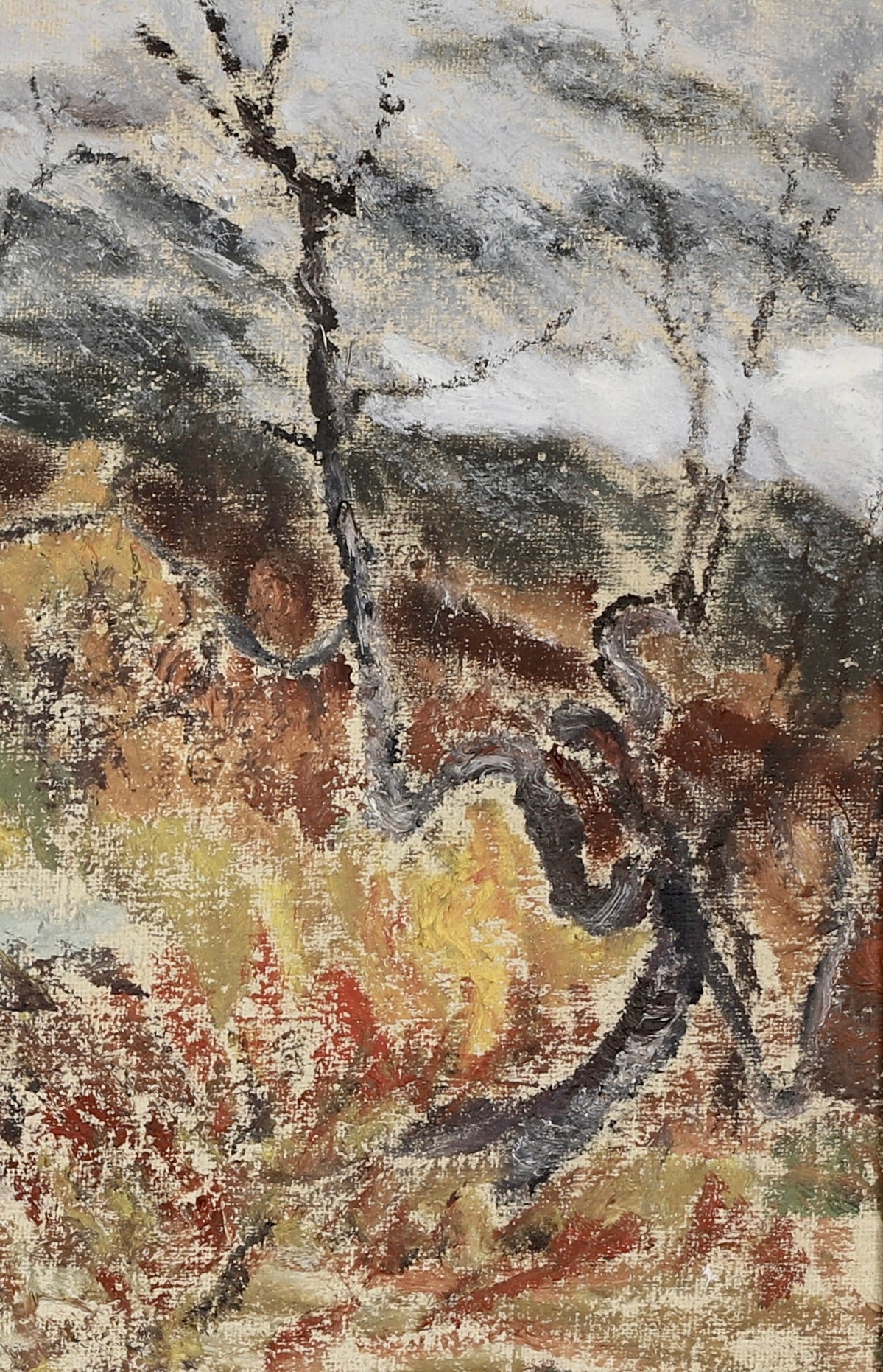 Mid Century Original Landscape Oil Painting By L Madsen Sweden 1949