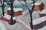 Mid Century Winterscape Oil Painting By S Storm Sweden